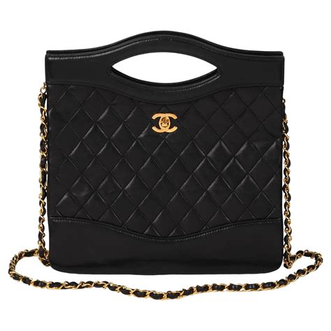 chanel black lambskin xl tote